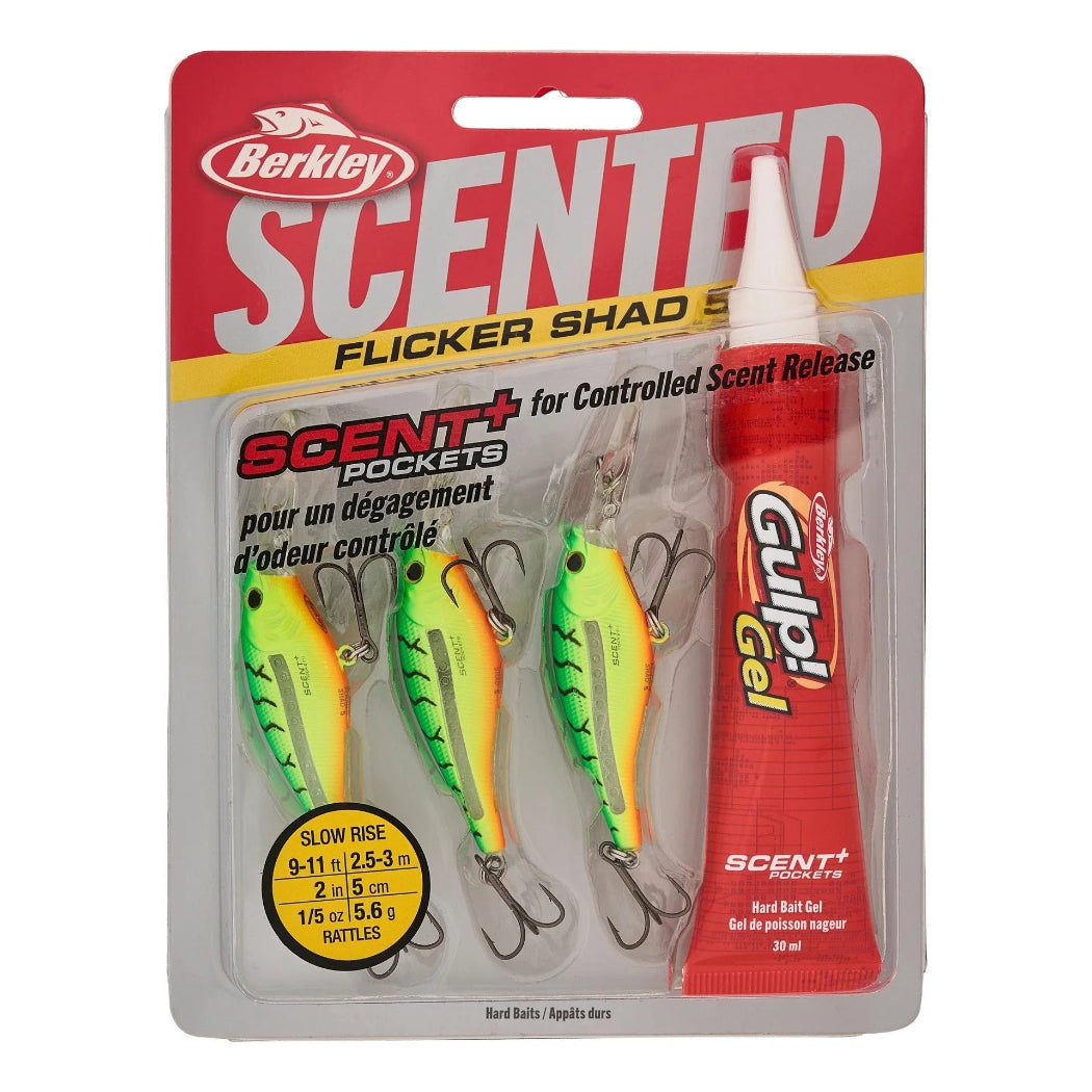 Berkley Lot de 3 leurres parfumés Flicker Shad Pro - Poissons Nageurs - Kit de pêche