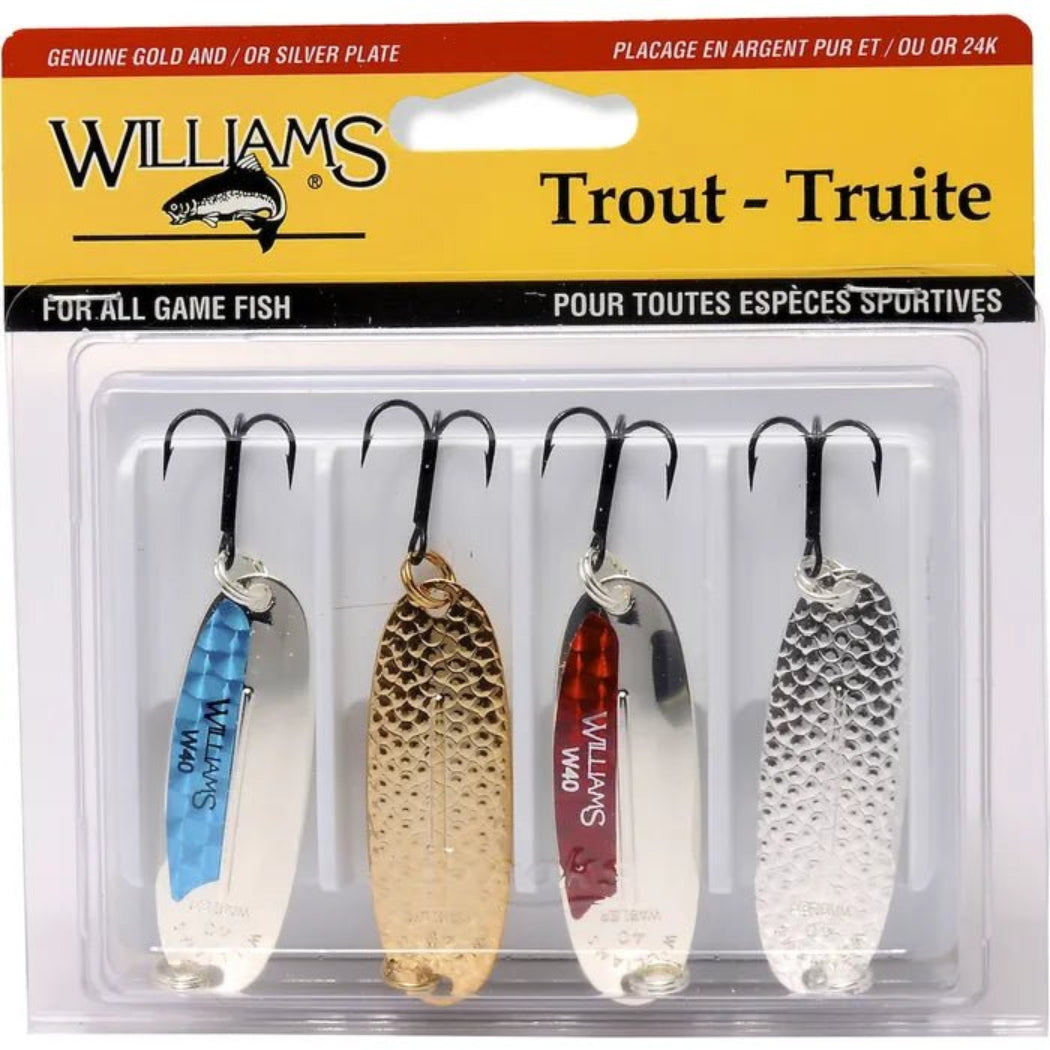 Williams Kit Truite 4 pcs - Cuillères - Kit de pêche